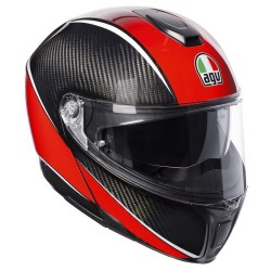 Kask Motocyklowy Szczękowy AGV Sportmodular Aero Carbon/Czerwony