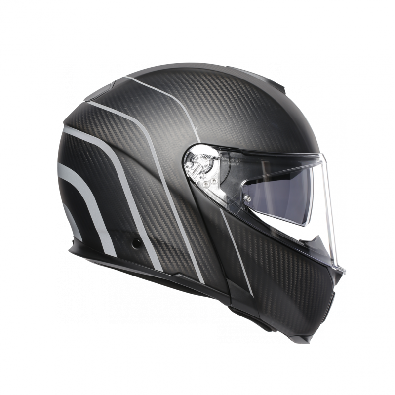 Kask Motocyklowy Szczękowy AGV Sportmodular Refractive Carbon Mat Odblaskowy