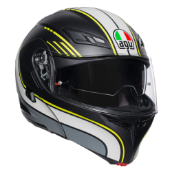 Kask Motocyklowy Szczękowy AGV Compact ST Boston Czarny/Żółty-Fluo