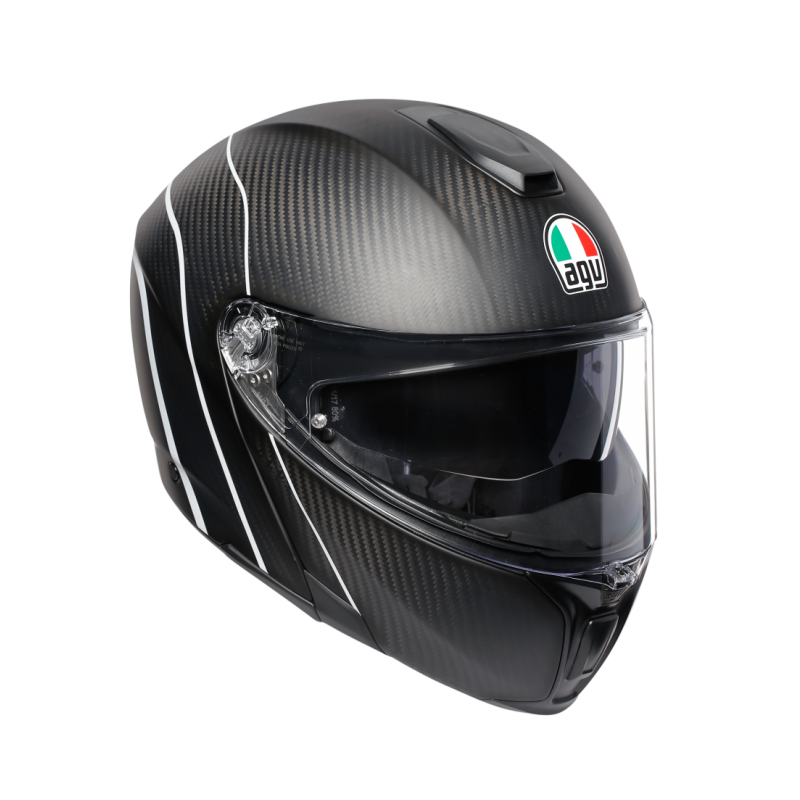 Kask Motocyklowy Szczękowy AGV Sportmodular Refractive Carbon Mat Odblaskowy