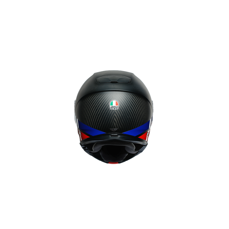 Kask Motocyklowy Szczękowy AGV Sportmodular Ray Layer Carbon/Czerwony/Niebieski
