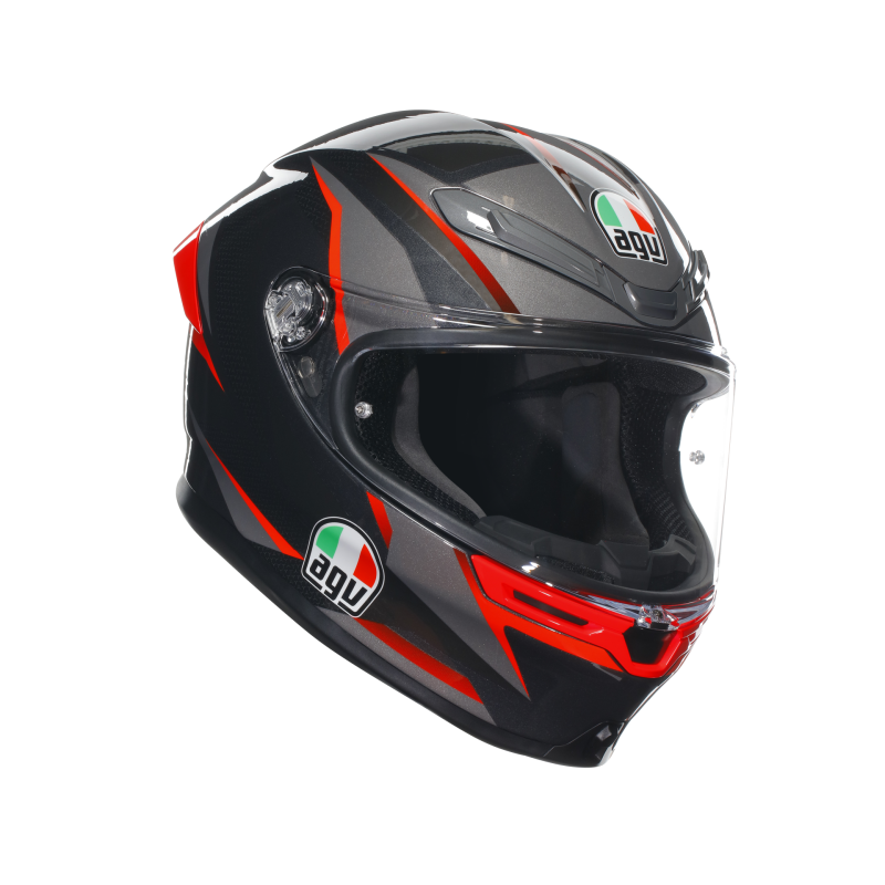 Kask Motocyklowy AGV K6 S Slashcut Czarno/Szaro/Czerwony