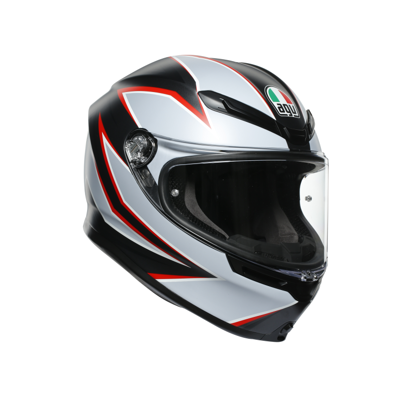 Kask motocyklowy AGV K6 Flash Szaro/Czerwony Mat