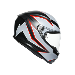 Kask motocyklowy AGV K6 Flash Szaro/Czerwony Mat