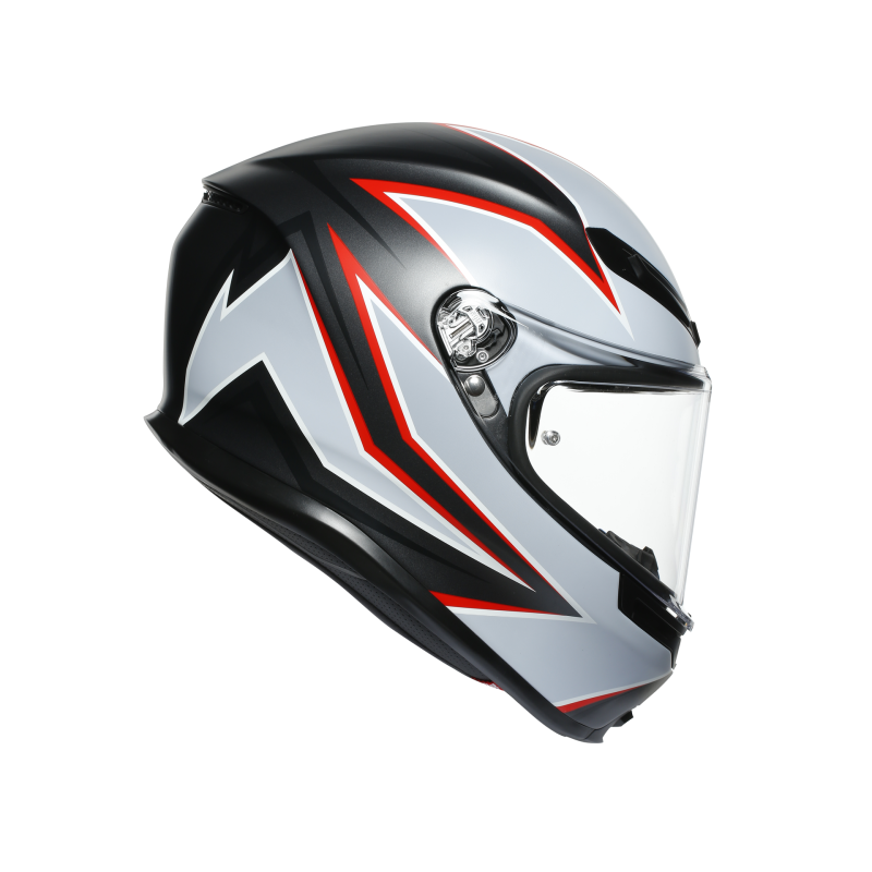 Kask motocyklowy AGV K6 Flash Szaro/Czerwony Mat