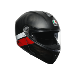 Kask Motocyklowy Szczękowy AGV Sportmodular Ray Layer Carbon/Czerwony