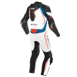 Kombinezon jednoczęściowy z poduszką powietrzną Dainese Misano 2 D-Air Biało/Niebieski/Czerwony-Fluo
