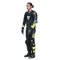 Kombinezon Z Poduszką Powietrzną Dainese Misano 3 D-Air Czarny/Żółty-Fluo
