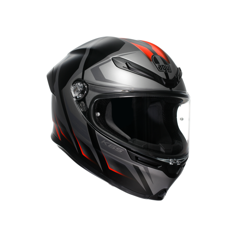 Kask Motocyklowy AGV K6 S Karve Czarno/Szaro/Czerwony Mat