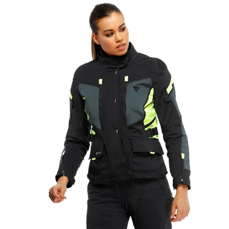 Kurtka motocyklowa damska Dainese Carve Master 3 Gore-Tex Lady Czarno/Żółta-Fluo