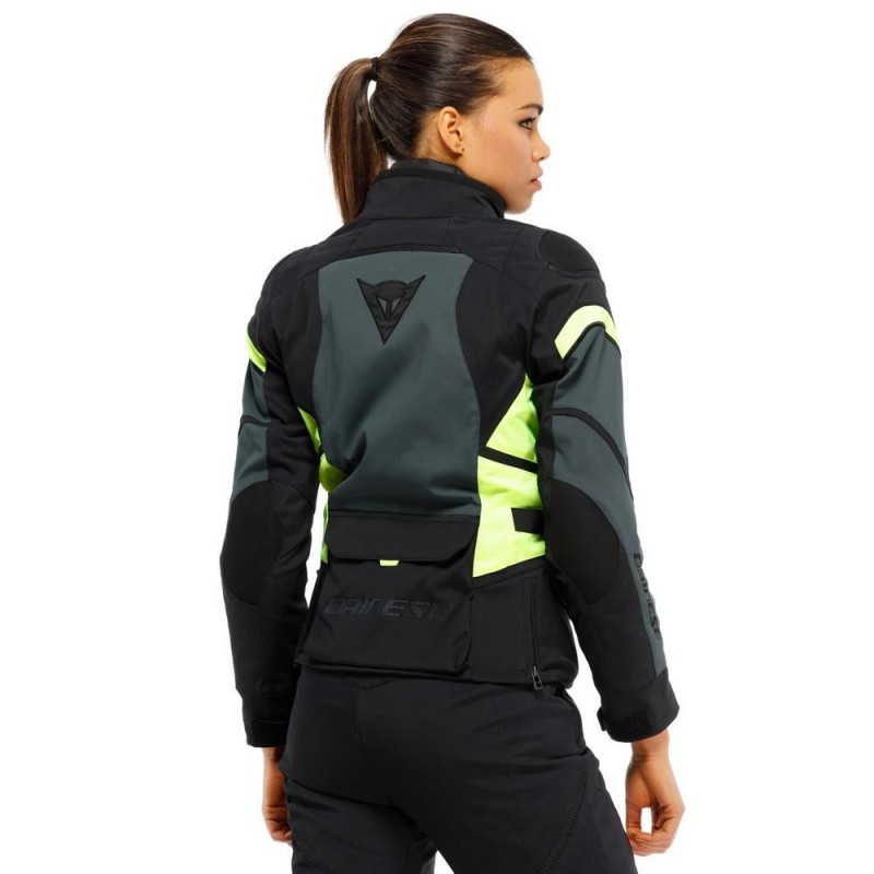 Kurtka motocyklowa damska Dainese Carve Master 3 Gore-Tex Lady Czarno/Żółta-Fluo