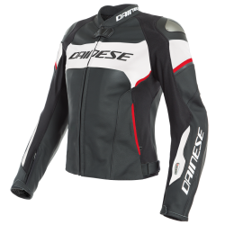 Kurtka damska z poduszką powietrzną Dainese Racing 3 D-Air Lady Biało/Czerwona