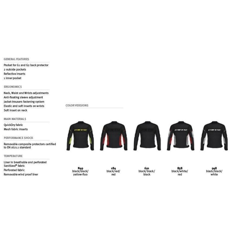 Motocyklowa kurtka tekstylna Dainese Air Frame D1 Tex Czarna
