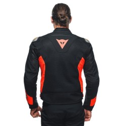 Motocyklowa kurtka tekstylna Dainese Energyca Air Tex Czarno/Czerwona-Fluo