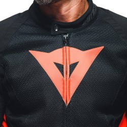 Motocyklowa kurtka tekstylna Dainese Energyca Air Tex Czarno/Czerwona-Fluo