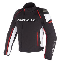 Motocyklowa kurtka tekstylna Dainese Racing 3 D-Dry Czarno/Biało/Czerwona