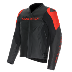 Kurtka Motocyklowa Skórzana Dainese Racing 5 Czarno/Czerwona-Fluo