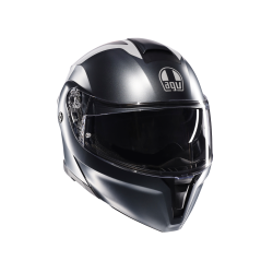 Motocyklowy Kask Szczękowy AGV Streetmodular Resia Matowy Czarny/Srebrny/Czerwony