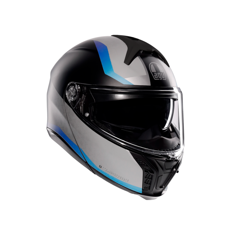 Kask Szczękowy AGV Tourmodular Stray Czarno/Szaro/Niebieski Mat