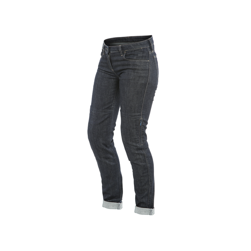 Jeansy motocyklowe damskie Dainese Denim Slim Lady Granatowe