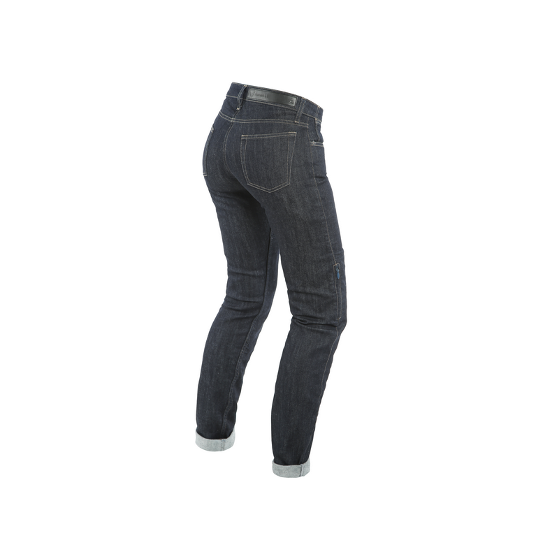 Jeansy motocyklowe damskie Dainese Denim Slim Lady Granatowe