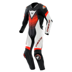 Kombinezon Motocyklowy Jednoczęściowy Dainese Laguna Seca 6 1PC Czarno/Biało/Czerwony-Fluo