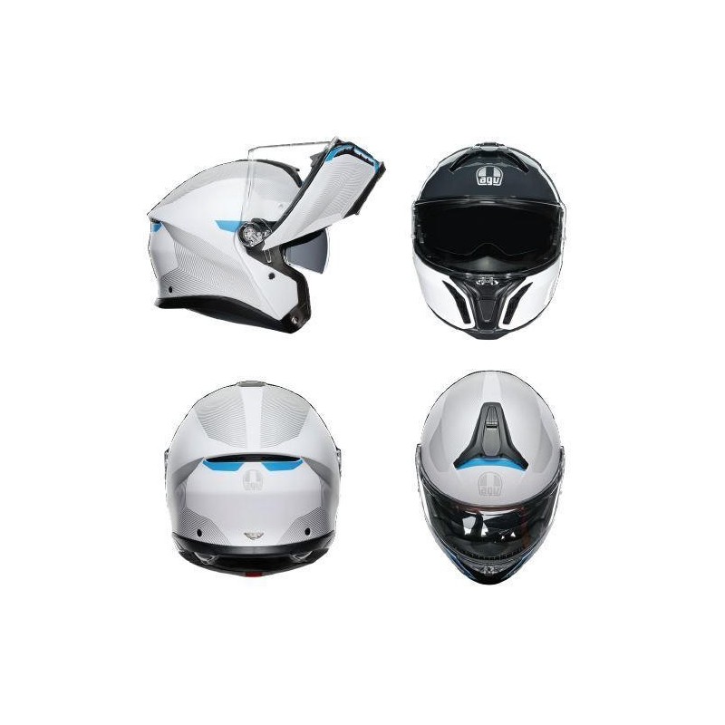 Kask Szczękowy AGV Tourmodular Frequency Biało/Niebieski